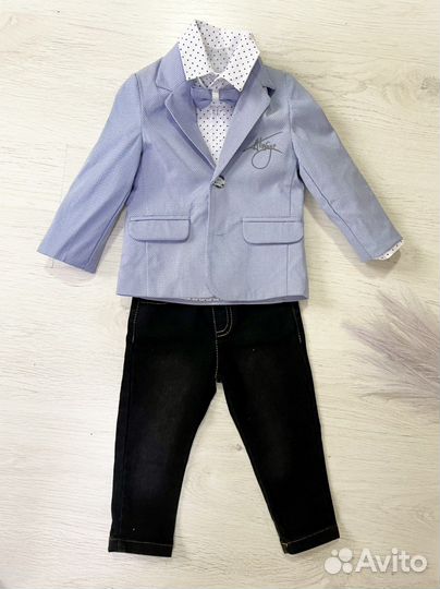 Пиджак рубашка бабочка и брюки