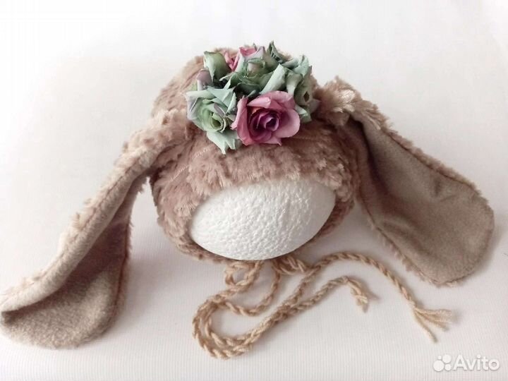 Шапки для фотосессии Заяц 6-24 мес.,фотореквизит