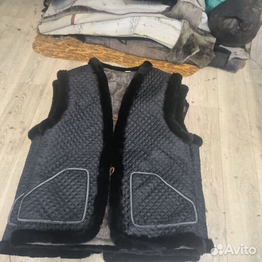 Меховой#жилет#натуральный односторонний