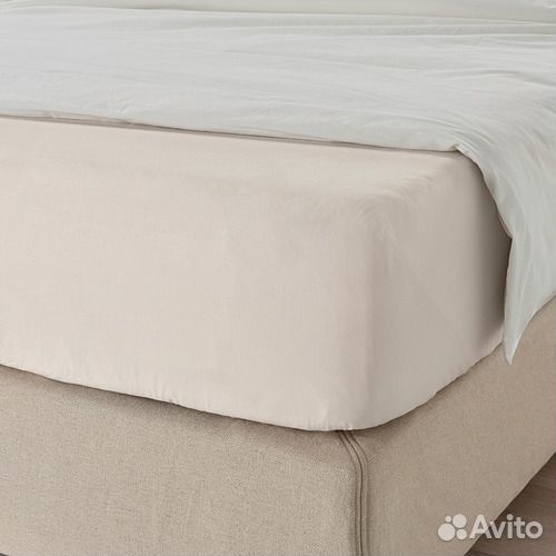 Натяжная простынь беж. 160*200 Двала (Dvala), икеа