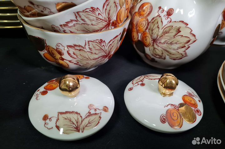 Чайный сервиз Золотой виноград лфз СССР