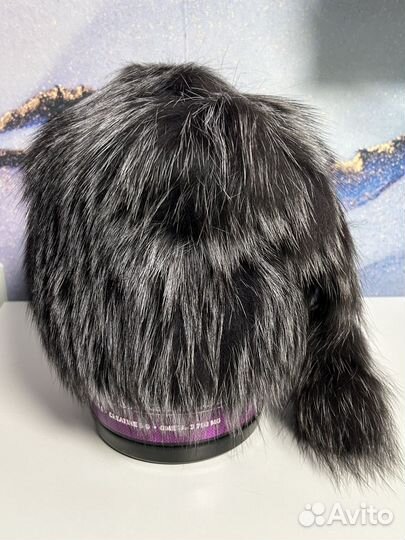 Шапка из чернобурки с хвостом