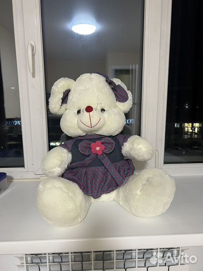 Плюшевый медведь, белая мышка, мягкая игрушка
