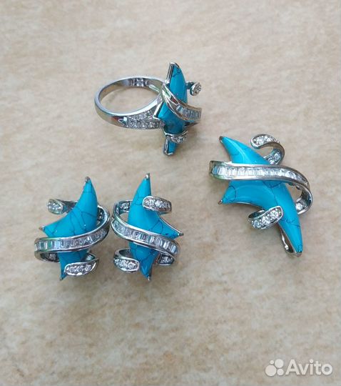 Серьги кольцо кулон