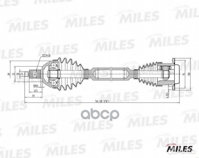 Привод в сборе правый skoda fabia/VW polo 1.4-1
