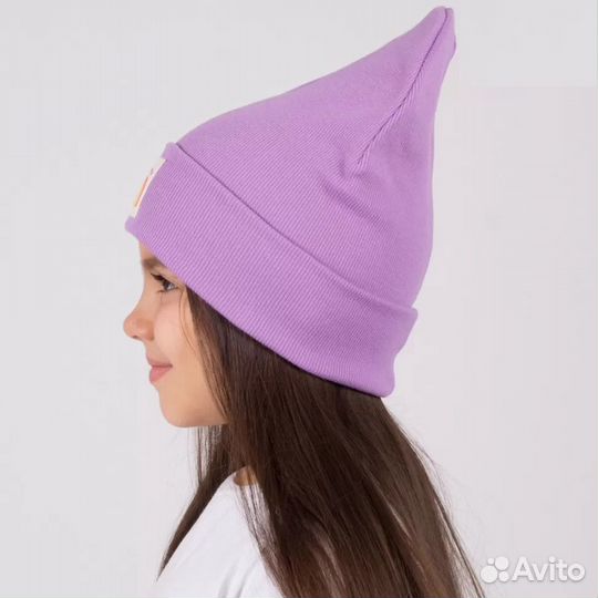 Шапка двухслойная, трикотажная с подворотом
