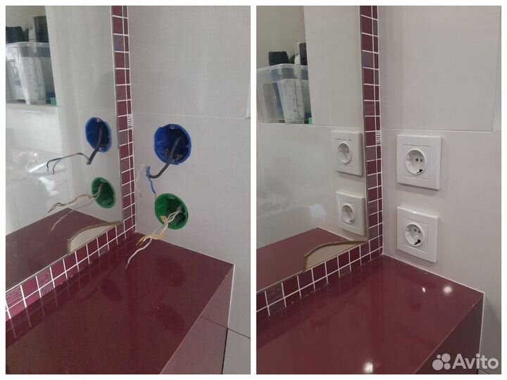 Услуги электрика. Перенос розеток