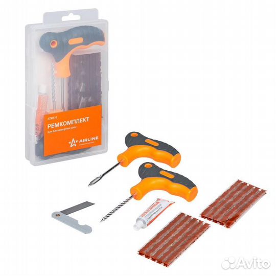 Ремкомплект для б/к шин в прозрачном кейсе (atrk-8