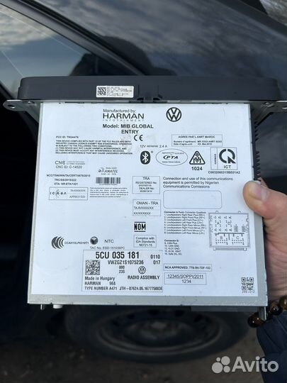 Магнитола volkswagen polo sedan bluetooth оригинал