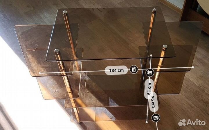 Тумба под тв стеклянная (коленое стекло)