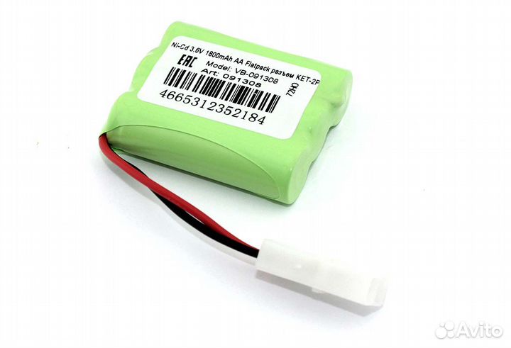 Ni-Cd 3.6V 1800mAh AA Flatpack разъем KET-2P