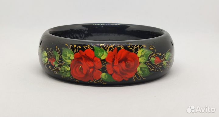 Браслет с авторской росписью Цветы