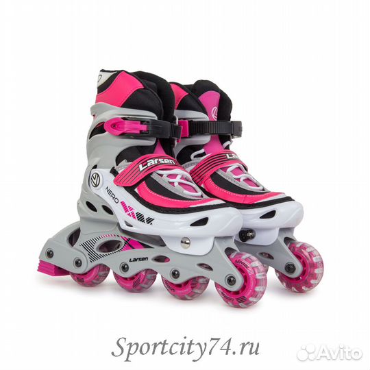 Роликовые коньки раздвижные Larsen Nero розовые (3