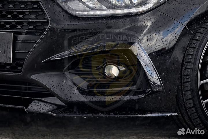 Накладки на бампер Серпы на Хендай Солярис 2