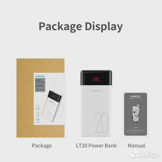 Power Bank Romoss LT20 20000mAh,Гарантия