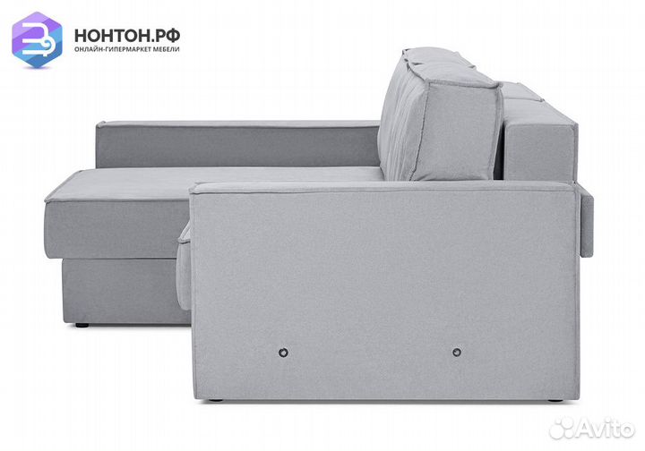 Диван угловой еврокнижка двухместный Тревис серый