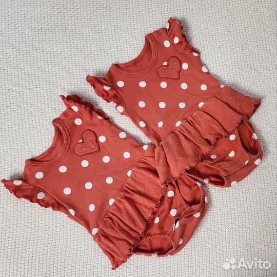 Платье-боди для двойни 62 р