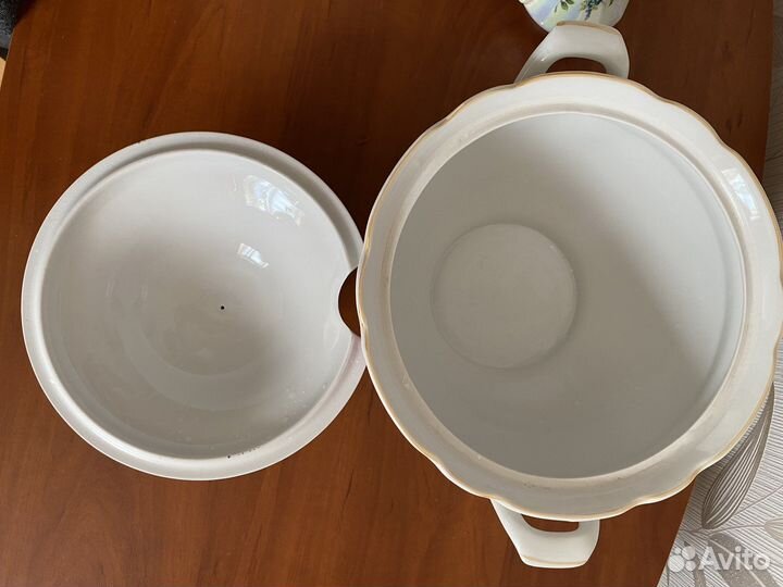 Коростенский фарфор супница, сливочник