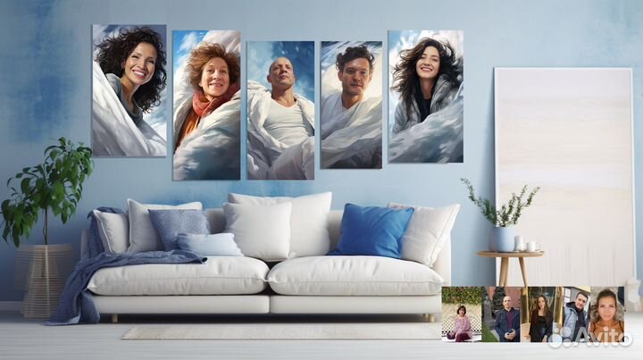 Модульные картины (созданные Нейросетью)