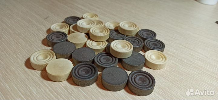 Деревянные шашки фишки для нард 28*10 мм