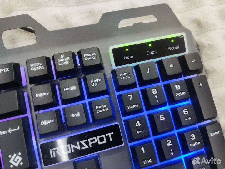 Клавиатура с подсветкой defender iron spot