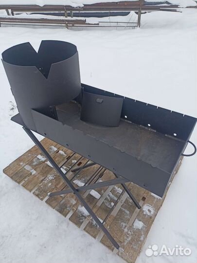 Мангал с печью под казан