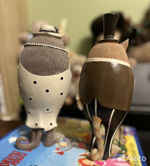 Фигурки кот и кошка 25 см