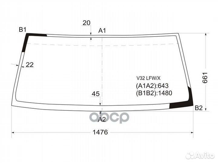 Стекло лобовое mitsubishi pajero/montero 3/5D 9