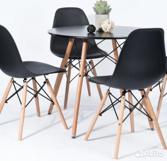 Комплект стульев ridberg DSW eames(Серые/черные)