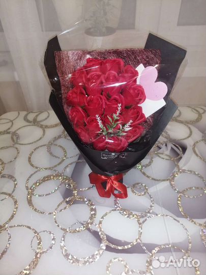 Букет из мыльных роз