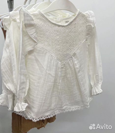 Блузка рубашка для девочки zara 92,98,110