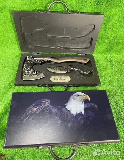 Топор кованый + нож в наборе