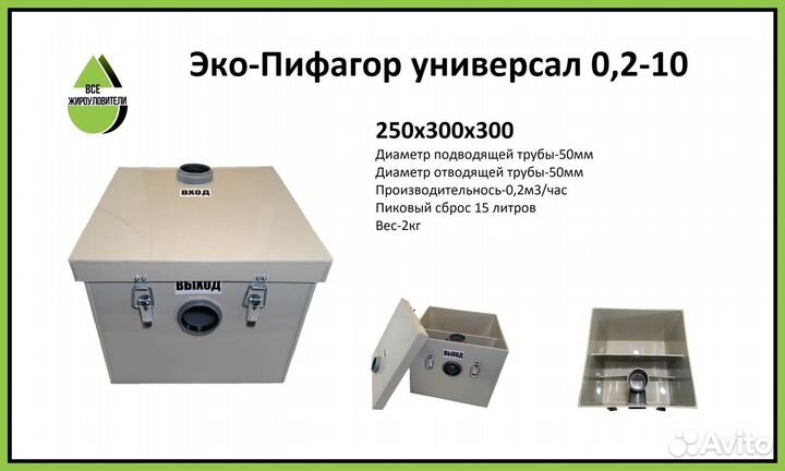 Жироуловитель под мойку 0,3-20 плюс