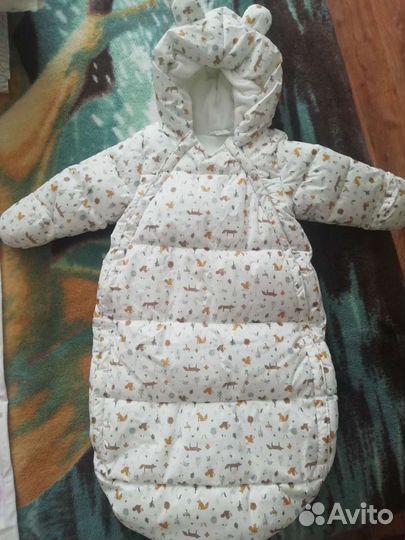 Конверт, вязанный комбезик, кофта, бодики р. 68, н