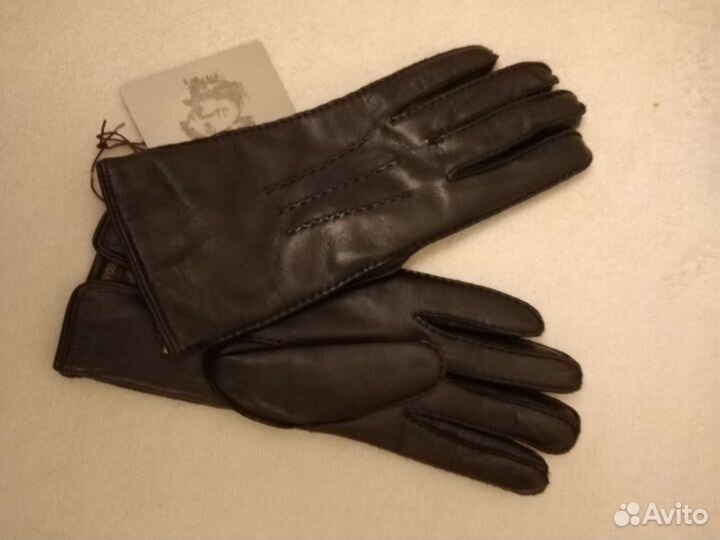 Перчатки женские кожаные зимние
