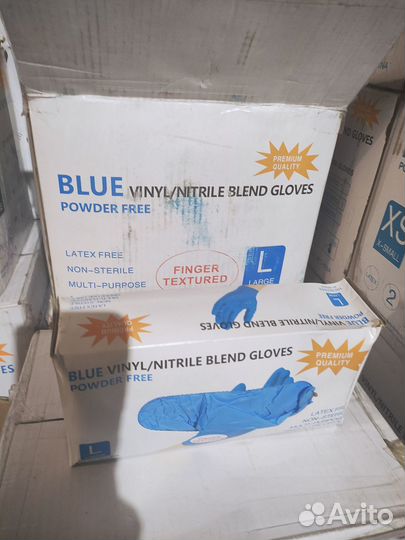Перчатки нитрил/винил - доставка бесплатно