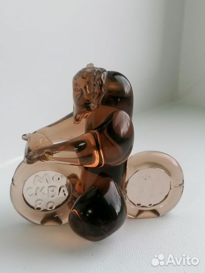 Редкий Олимпийский мишка на мотоцикле Москва 80