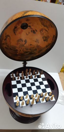 Настольный глобус бар, шахматы