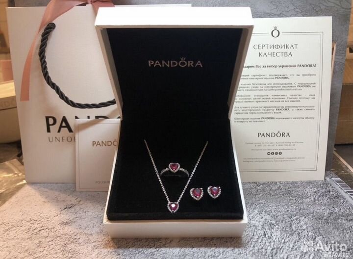 Pandora серьги сердца оригинал