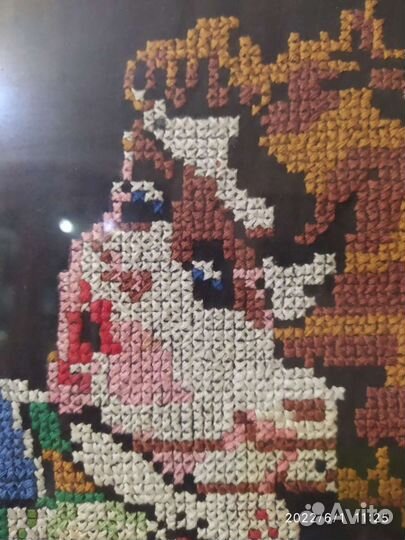 Картина СССР вышивка крестик рамка стекло