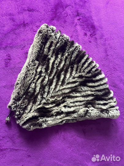 Шапка капюшон с натуральным мехом