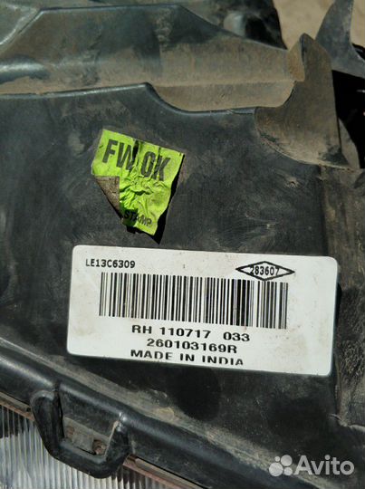 Левая фара Nissan Terrano / Renault Duster