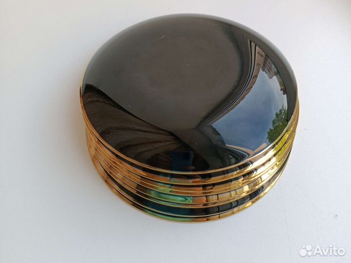 Десертные тарелки новые тёмное стекло