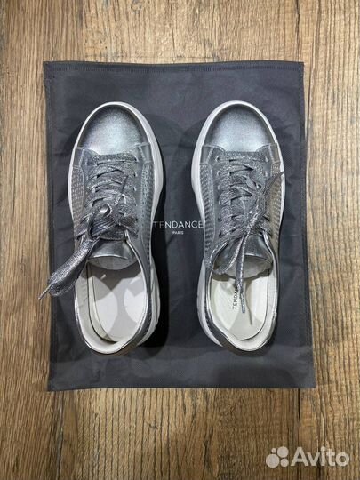 Серебристые женские кеды tendance, 37 Размер