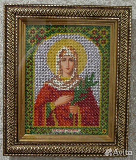 Икона святая мученница Татьяна. Вышитая бисером