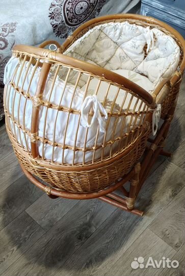 Детская люлька колыбель плетеная