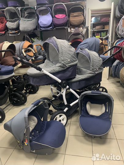 Коляска для двойни aroteam + автолюлька