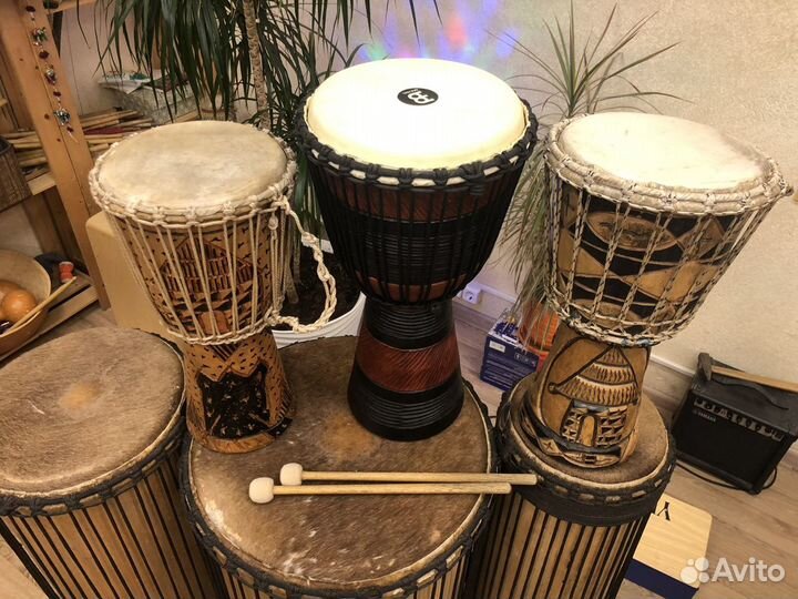 Джембе дерево Кожа 10’ африканский барабан