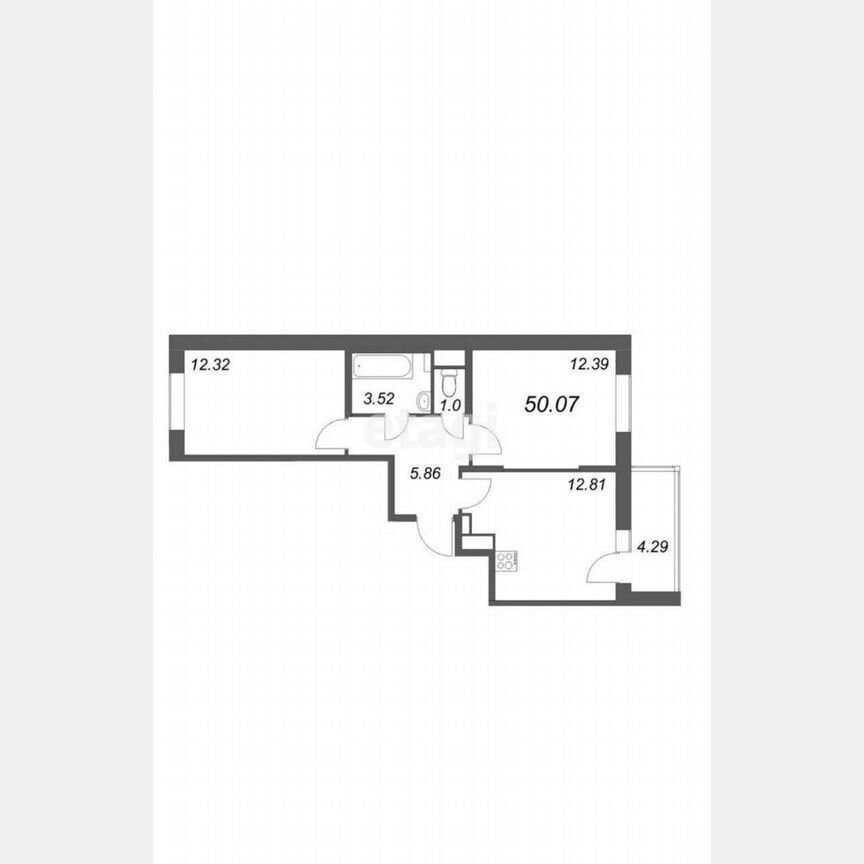 2-к. квартира, 47,9 м², 10/12 эт.