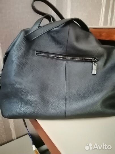 Сумка женская натуральная кожа бу черная